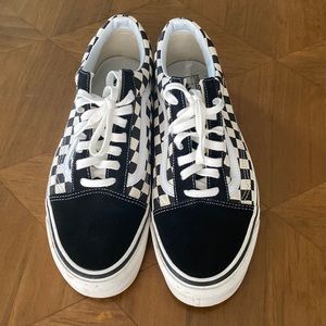 Vans Old Skool Primary Check Shoes - Black / beige / White